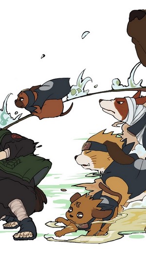 Kakashi and Ninja Dogs from Naruto
