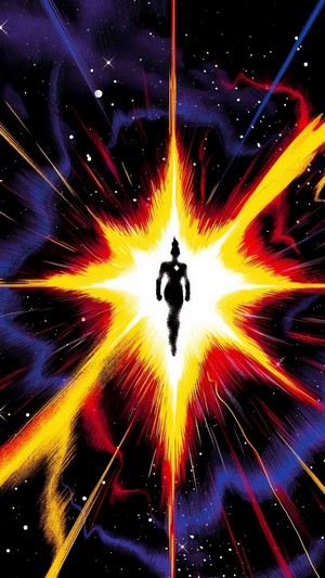 Captain Marvel from Marvel Comics in Space