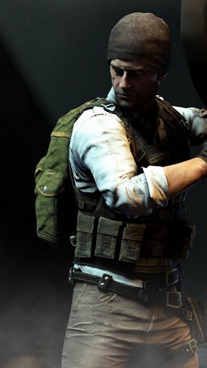 PlayerUnknown's Battlegrounds character with frying pan