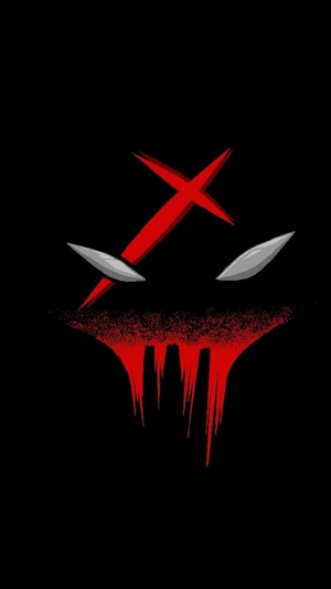 Red X symbol with red dripping mouth