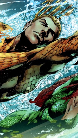 Aquaman and Mera swimming