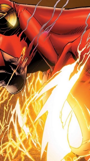 The Flash in Red Costume with Yellow Lightning