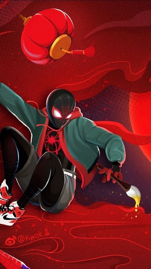 Miles Morales from Spider-Man: Into the Spider-Verse painting