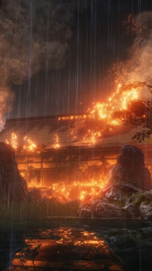 Sekiro: Shadows Die Twice burning building