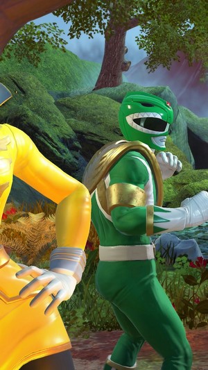 Green Ranger and Yellow Ranger from Power Rangers: Battle for the Grid
