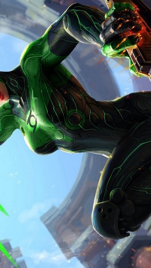 Female Green Lantern in futuristic suit