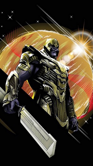 Thanos from Avengers: Endgame with sword