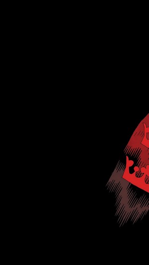 Hellboy comic art with red crown