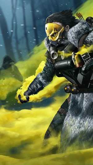 Caustic from Apex Legends releasing toxic gas