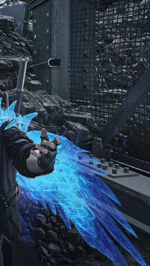 Nero from Devil May Cry 5 with blue wings