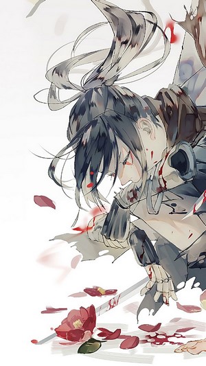 Hyakkimaru from Dororo covered in blood
