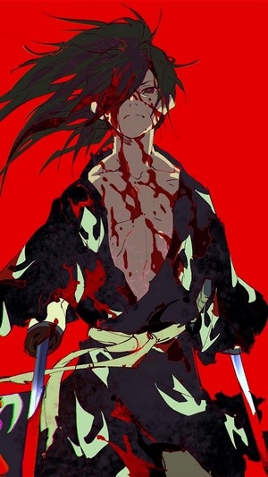 Hyakkimaru from Dororo covered in blood