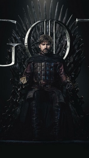 Jaime Lannister from Game of Thrones sitting on the Iron Throne