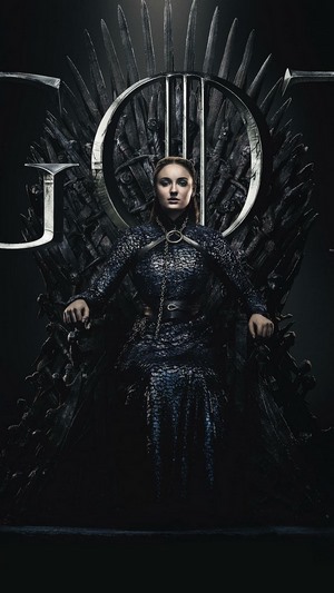 Sansa Stark from Game of Thrones on the Iron Throne
