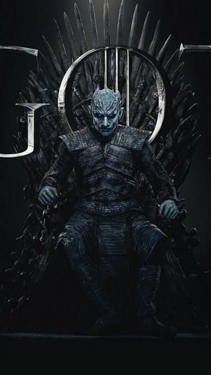 Night King from Game of Thrones on the Iron Throne