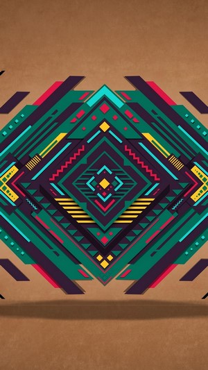 Abstract Geometric Shapes on Brown Background