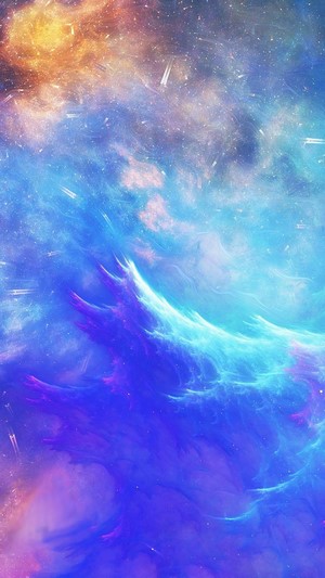 Colorful Abstract Space Nebula Waves
