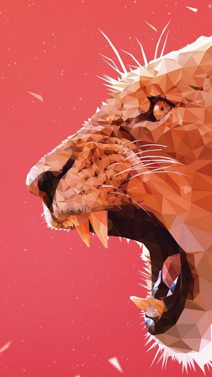 Abstract Lioness Roaring