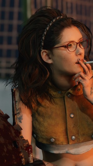 Nico from Devil May Cry 5 smoking