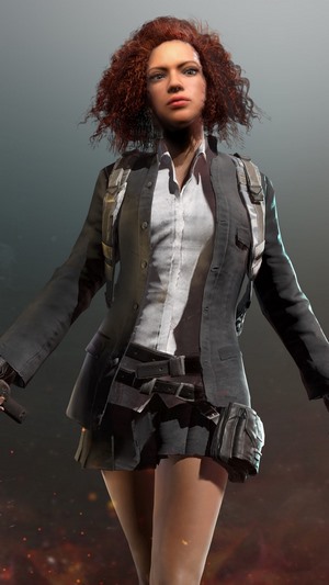 Woman in Black School Uniform from PUBG