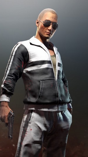 PlayerUnknown's Battlegrounds character in tracksuit