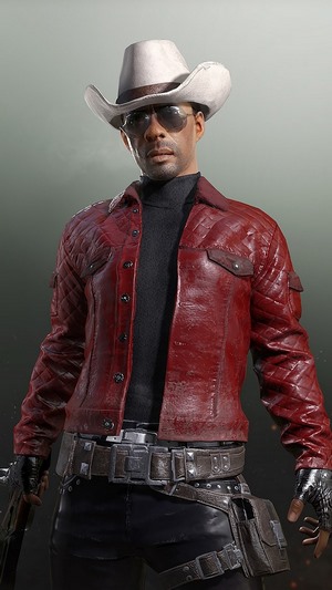 Man in Cowboy Hat and Red Jacket in PUBG