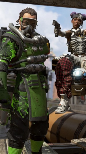 Caustic and Lifeline from Apex Legends