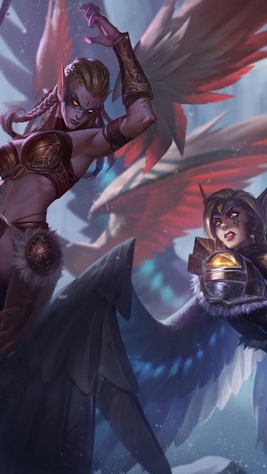 Battleborn Kayle and Exiled Morgana from League of Legends