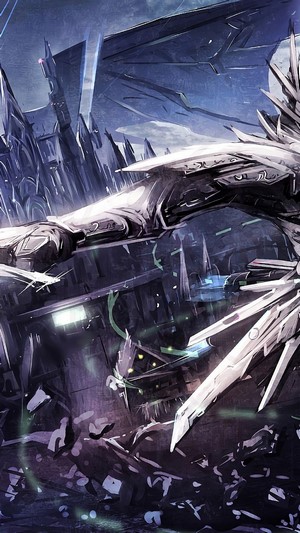 Sci-Fi Anime Warrior Dragon