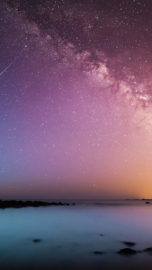 Milky Way Over the Ocean at Night