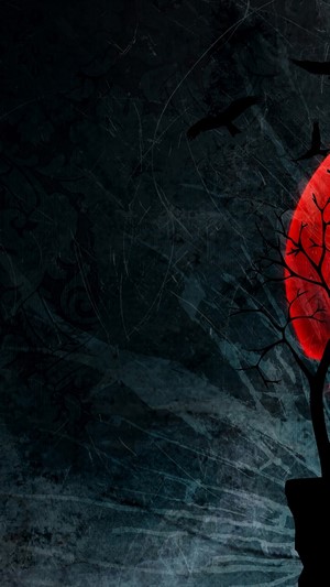 Itachi Uchiha with a red moon