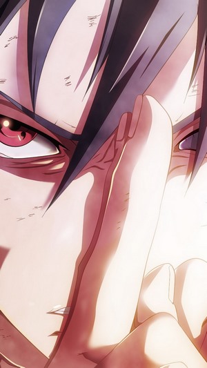 Sasuke Uchiha from Naruto with Sharingan and Rinnegan