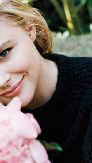Chloe Grace Moretz with pink flowers