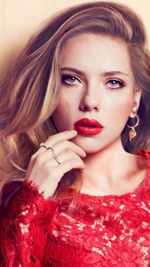 Scarlett Johansson in red lace