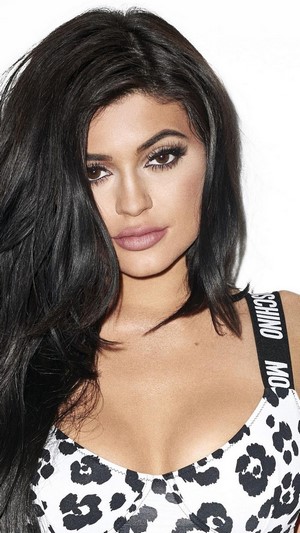 Kylie Jenner in Moschino leopard print top