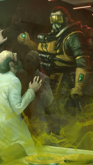 Caustic from Apex Legends with zombies