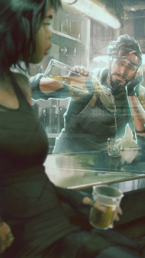 Mirage from Apex Legends pouring a drink