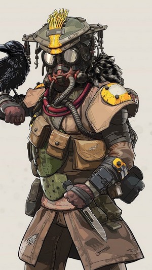 Bloodhound from Apex Legends with a raven