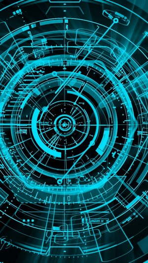 Futuristic Interface with Blue Neon Circuits