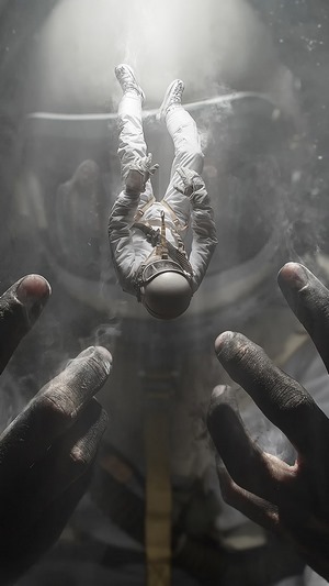 Astronaut falling in space