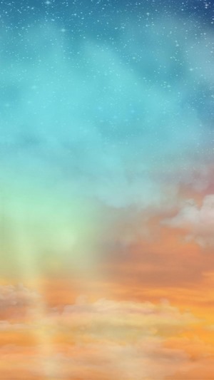 Sky with clouds and stars