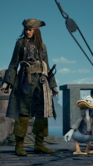Jack Sparrow and Donald Duck in Kingdom Hearts 3