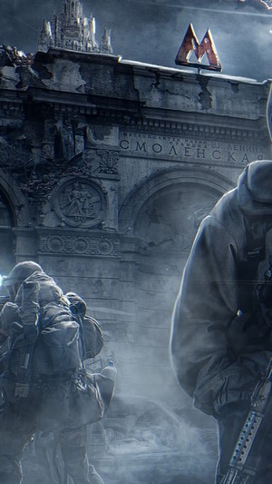 Metro Exodus soldiers at Smolenskaya station