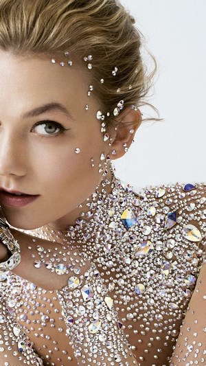 Karlie Kloss adorned with rhinestones