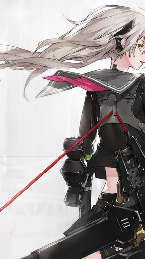 Anime Girl with Katana and Sci-Fi Gear