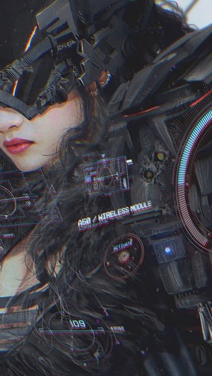 Sci-Fi Girl with Cybernetic Enhancements