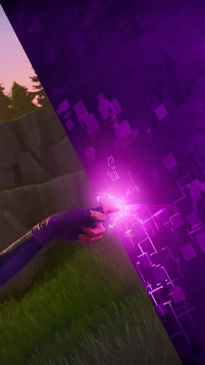 Dark Bomber from Fortnite Battle Royale touching purple energy