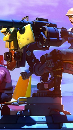 Fortnite Battle Royale characters operating a turret