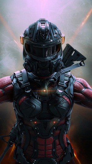 Sci-Fi Soldier with Gun