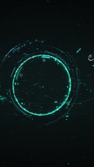 Abstract Futuristic Interface with Glowing Circles